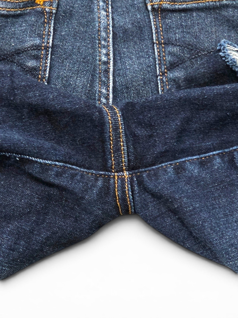 Judy Blue High Rise Button Fly Raw Hem Denim Shorts Distressed Dark Wash Large - Picture 8 of 10